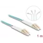 Delock tinklo kabelis LC kelių režimų (M) kampuotas į LC kelių režimų (M) kampuotas - 1,0 m - šviesolaidis - dupleksas - 50/125 µm - OM3 - be halogenų - akvamarinas (88079)