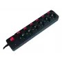 Prailginimo laidas LogiLink LPS233 1,5 m 6 AC lizdų vidaus juodas
