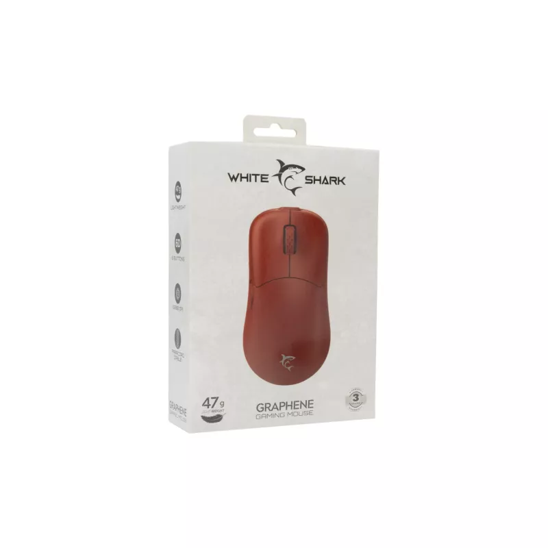 Belaidė pelė White Shark GM-5014 Graphene Red USB