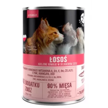 Šlapias ėdalas katėms PetRepublic KOT STERILE Lašiša Padaže 400 g – sterilizuotoms suaugusioms katėms