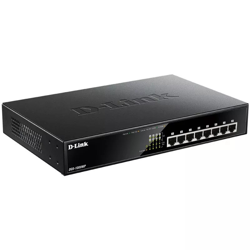 Nevaldomas jungiklis D-Link DGS-1008MP 8 prievadų stalinis Gigabit PoE jungiklis