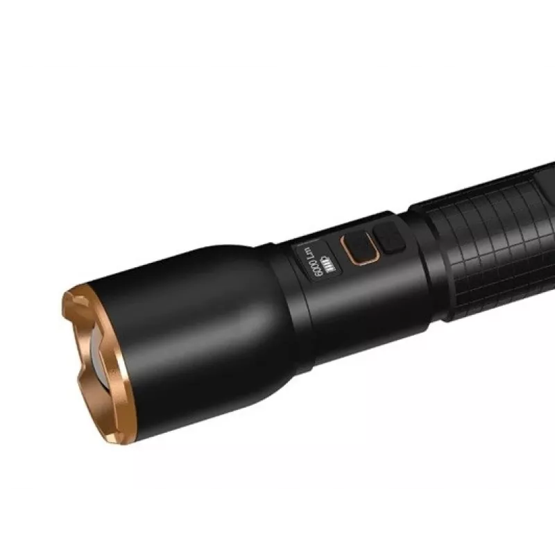 Žibintuvėlis Duracell DF6000R Gift Box – nešiojamas įkraunamas žibintuvėlis, juodas