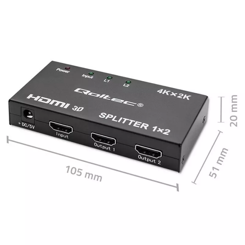 Aktyvus HDMI skirstytuvas 2 x HDMI 4Kx2K, 3.4 Gbps