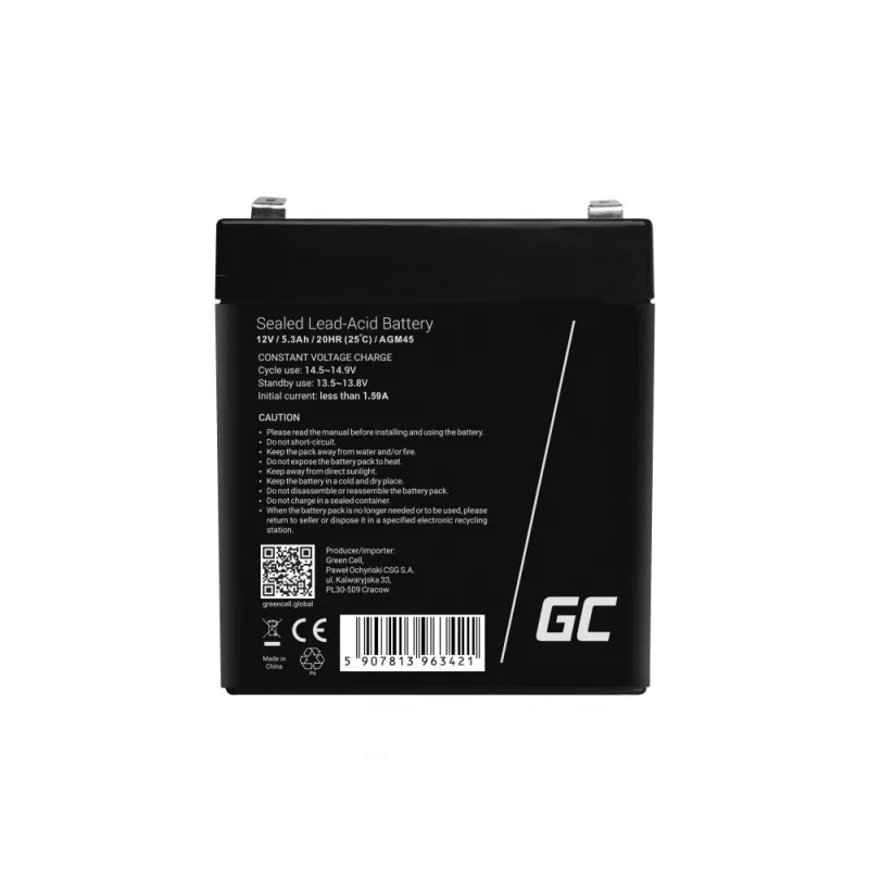 Green Cell AGM45 UPS baterija sandarus švino rūgšties (VRLA) 12 V 5,3 Ah