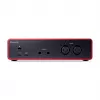 Garso sąsaja Focusrite Scarlett 2i2 4th Gen — 2-in/2-out USB-C, 24-bit/192kHz, 69 dB išankstiniai stiprintuvai, stalinis, juoda/raudona
