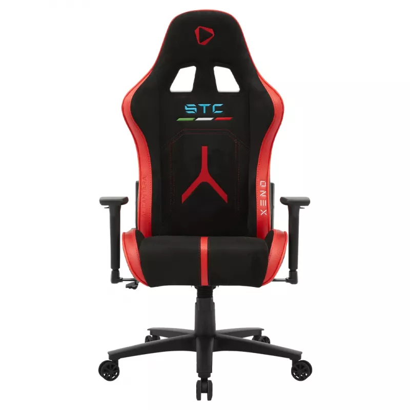 ONEX STC Alcantara L Series biuro/kėdė kompiuterinė, sėdynė su paminkštinimu, atlošas su paminkštinimu, juoda/raudona