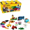 LEGO 10696 Classic Medium Kūrybinė Plytų Dėžutė – 484 Spalvingos Plytos, Langas, Ratai, Idėjų Pradžiai