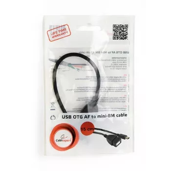 USB OTG adapteris Mini BM -> USB AF 15 cm