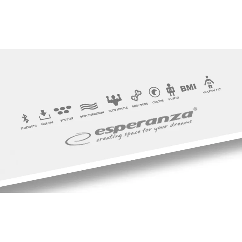 Esperanza EBS016W asmeninės svarstyklės Kvadratinės Baltos Elektroninės
