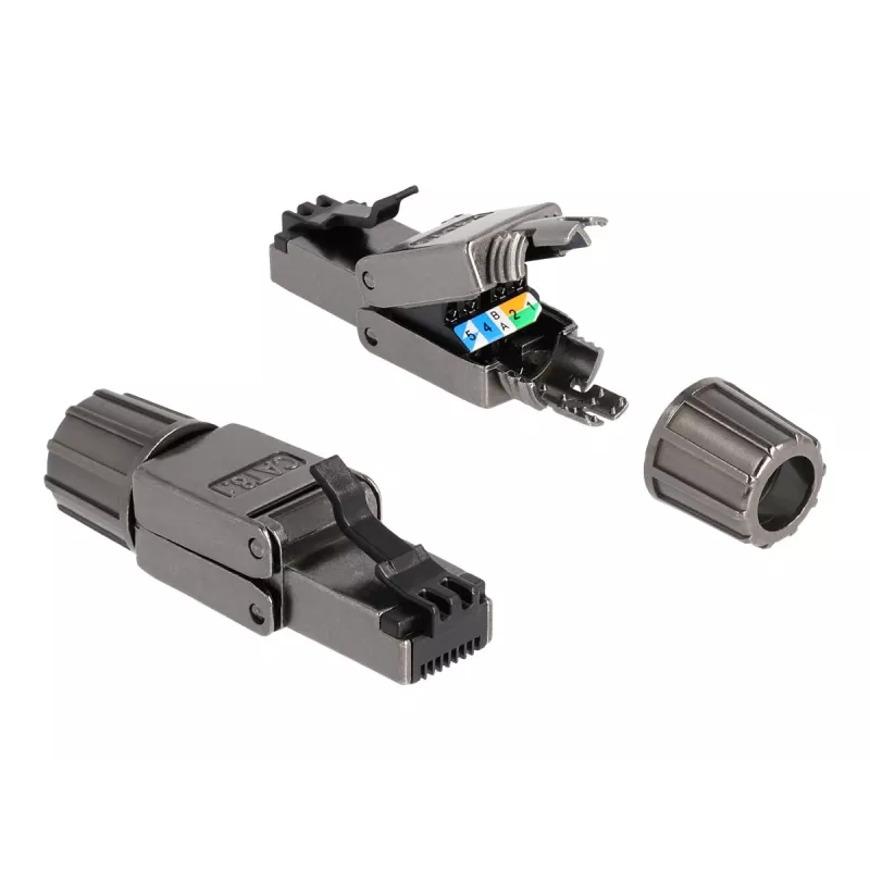 DeLOCK RJ45 kištukas Cat.8.1 STP beįrankis juodas