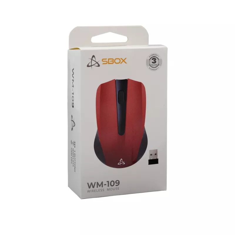 Pelė SBOX WM-109 belaidė USB Type-A raudona
