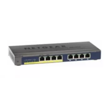 NETGEAR GS108PP nevaldomas gigabitinis Ethernet (10/100/1000) jungiklis su PoE, juodas