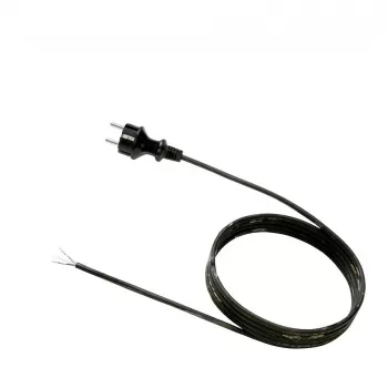 Bachmann maitinimo laidas – kištukas F tipas (M) į atvirą galą – AC 250 V – 5,0 m – lietas – juodas (322.176)