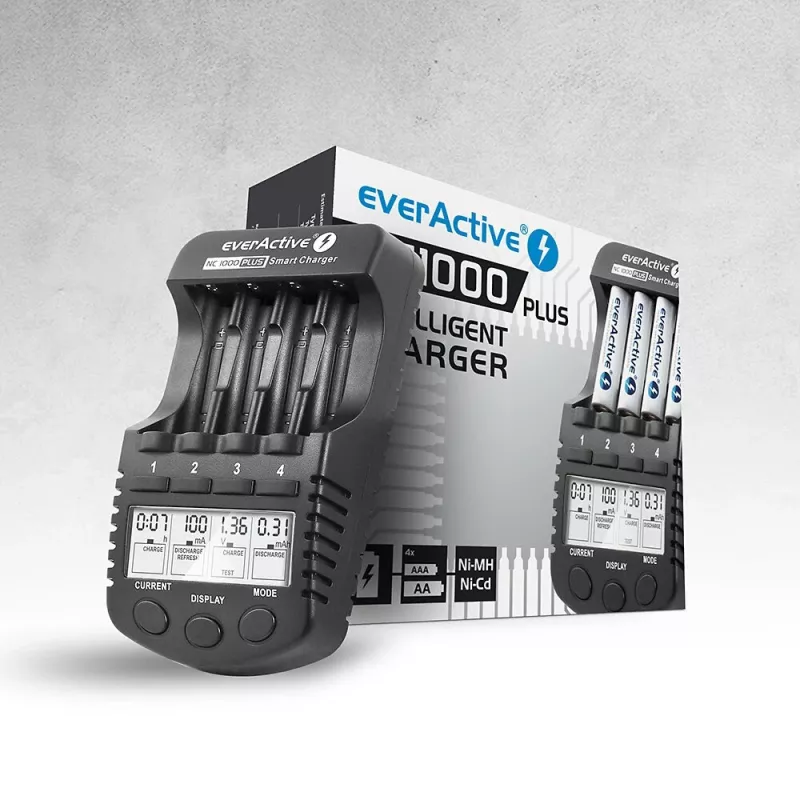 EVERACTIVE NC-1000 PLUS sieninis baterijų įkroviklis