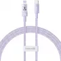 USB-C į Lightning greito įkrovimo laidas Baseus Gem 1 m 20 W violetinis, nailono pynė, 7 kontaktų Lightning