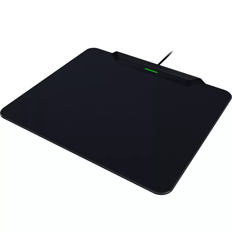 Razer HyperFlux V2 belaidžio įkrovimo žaidimų pelės kilimėlis su įkrovimo pulteliu, kietas variantas, 360 x 311 mm, juodas