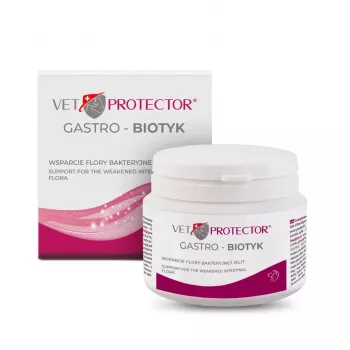 Maisto papildas JM Sante Multibiotic Vet Protector Gastro šunims ir katėms, 60 g — probiotinė pagalba suaugusiems gyvūnams