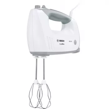 Rankinis plaktuvas Bosch MFQ36400 – 450 W, 5 greičiai, turbo, 1,3 m laidas, pilkai baltas