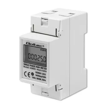 Vienfazis elektros energijos skaitiklis QOLTEC 50899 230 V 50 Hz, 5(60) A, 1 klasė, LCD