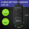 Qoltec greitasis įkroviklis XIAOMI 36V elektriniam paspirtukui / dviračiui | 42V | 2A | 8,0*8,0mm+pin | vandeniui atsparus + maitinimo laidas