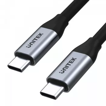 USB C į C duomenų ir įkrovimo kabelis Unitek C14082ABK 1 m, USB 3.2 Gen 2 (10 Gbit/s), 100 W PD, juodas