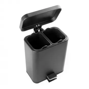 Beldray Dual Compartment Bin LA035235BLKFEU7 5 litrų juodas, dviejų skyrių virtuvinis šiukšlių konteineris