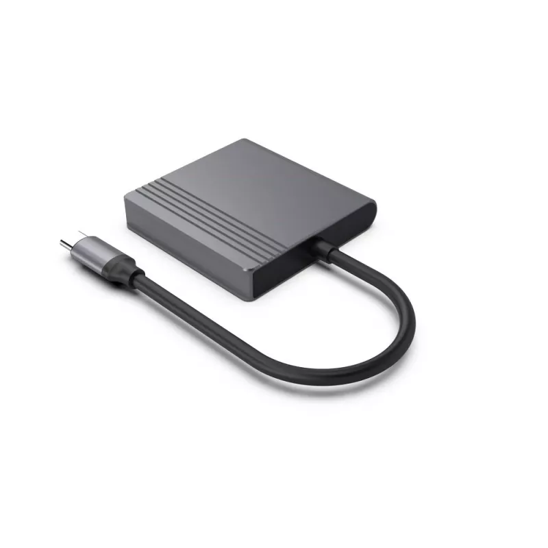 USB-C į HDMI / DisplayPort adapteris GEMBIRD A-CM-HDMIFDPF-01, 4K 60Hz, juodas