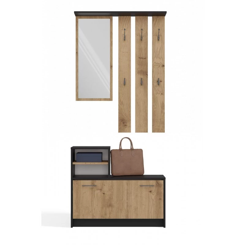 Prieškambario spintelė top e shop GAR ANT/ART su 1 varstomu dureliu, 850×240×1600 mm