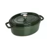 Staub La Cocotte 33 cm ovali ketaus troškintuvas su emaliu, baziliko žalia