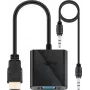 Wentronic Goobay HDMI / VGA Adapter [1x HDMI-Stecker - 1x VGA-Buchse, Klinkenbuchse 3.5 mm] Schwarz Goobay (68793)