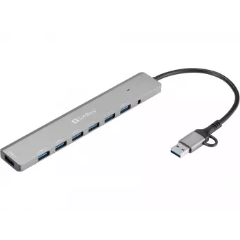 USB mazgas SANDBERG 136-66 — 7x USB 3.0 prievadai, išorinis maitinimas