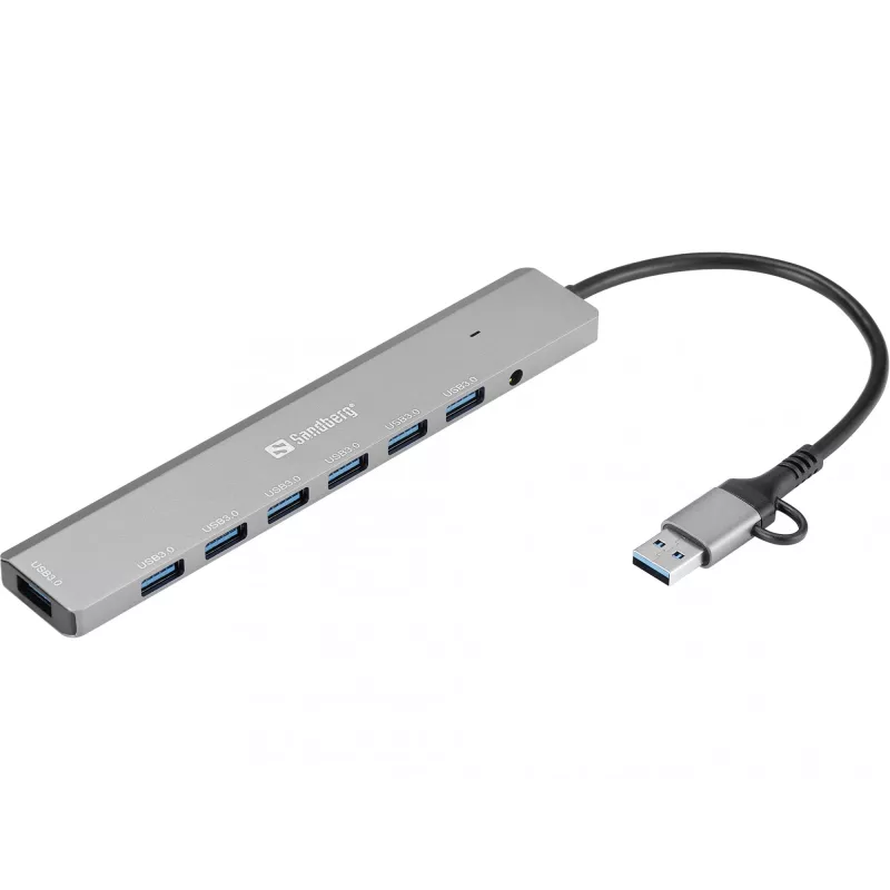 USB mazgas SANDBERG 136-66 — 7x USB 3.0 prievadai, išorinis maitinimas