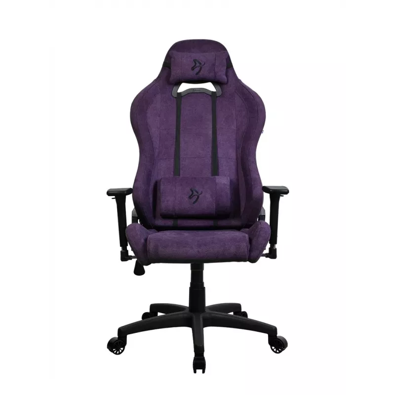 Žaidimų kėdė Arozzi Torretta SoftFabric Purple – ergonomiškas dizainas, reguliuojamos porankiai, atlošiama nugara
