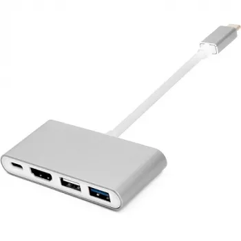 USB-C adapteris su HDMI ir 4x USB 2.0/3.0 prievadais