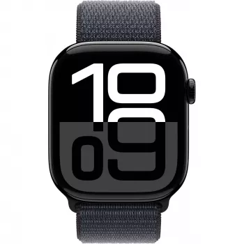 Apple Watch Series 10 46 mm, juodas deimantinis aliuminis, Sport Loop tintos spalvos, GPS + Cellular, MWY53QF/A, 2024