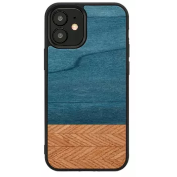 Man & Wood dėklas iPhone 12 mini — denim juoda