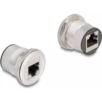 DeLOCK 88190 Kištukinis lizdas 2 x RJ-45 juodas sidabrinis