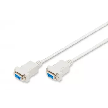 Assmann Zero-Modem jungiamasis kabelis D-Sub9 F/F 1,8 m snap-hoods smėlio spalvos AK-610100-018-E