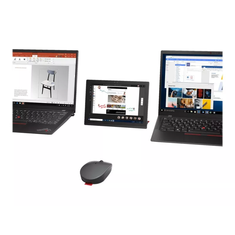 Lenovo Go kelių įrenginių pelė, biuro, ambidekstrinė, RF belaidė + Bluetooth, optinė, 2400 DPI
