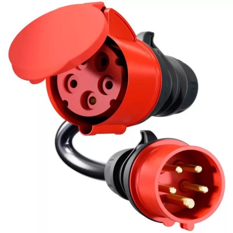 Adapteris GO-E Gemini flex 22 kW CEE raudonas trifazis 32A > CEE raudonas 16A juodas 30 cm