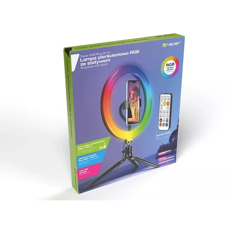 TRACER Ring Lamp RGB 26cm su trikoju