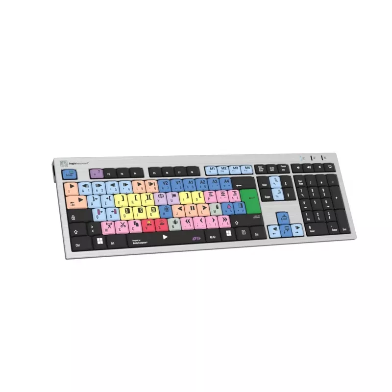 Logickeyboard LKB-MCOM4-AJPU-FR klaviatūra USB AZERTY prancūziška sidabrinė