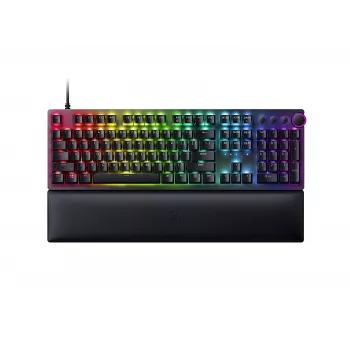 Laidinė žaidimų klaviatūra Razer Huntsman V2 — spragteli violetiniai optiniai jungikliai, RGB LED