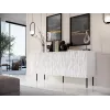 Komoda Cama Meble JUNGLE 152x40.5x74.5 cm balta matinė su juodomis kojelėmis