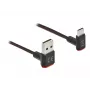 USB laidas DeLOCK EASY-USB 2.0 Type-A kištukas į Type-C kištuką kampuotas 0,2 m juodas