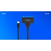 SAVIO SATA į USB-C sąsajos laidas AK-69, SATA moteriška į USB-C vyrišką, USB 3.2 Gen 1 (5 Gbit/s), 0,25 m, juodas