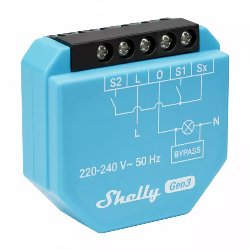 Shelly 2L Gen3 2 kanalų Wi-Fi relė be nulinio laido