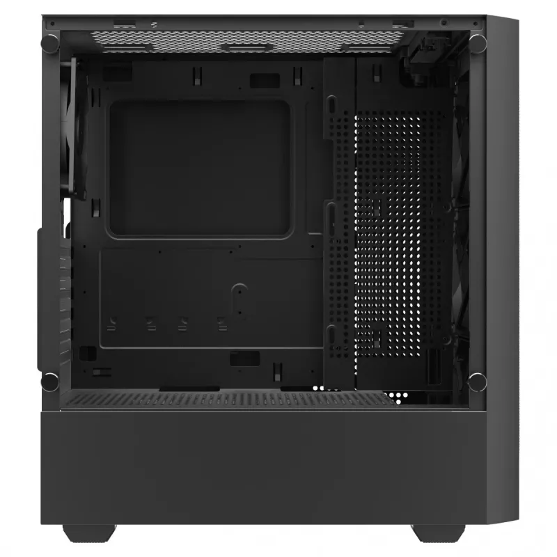 PC korpusas SAVIO Noctis Flow – Cube Mini-ITX/Micro-ATX/ATX, 3x120mm priekyje, 1x120mm gale, 2x3.5 colio + 3x2.5 colio lizdai, grūdintas stiklas