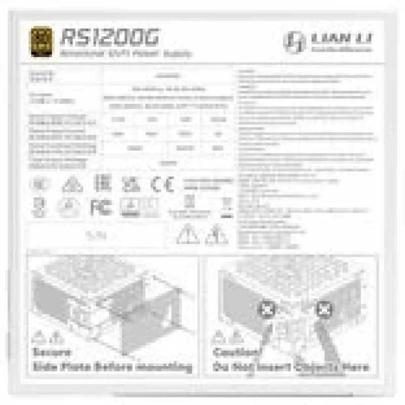Maitinimo blokas Lian Li RS1200G 1200 W 20+4 pin ATX 80 PLUS Gold Baltas