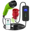 Qoltec Mobile EV automobilio įkroviklis reguliuojamas 2in1 Type2 | 7kW | 230V | CEE 3 kištukas | Wi-Fi | LCD | Nešiojamas | Wallbox | 5m